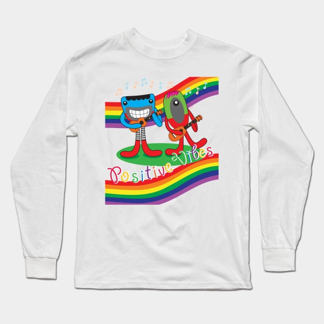 Positive Vibes Long Sleeve T-Shirt by Plushism